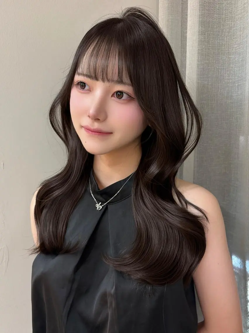 ロング カラー ブリーチ 透明感カラー ダブルカラー ブリーチなしカラー 顔周りカット 天神美容室 🎀hinaのヘアスタイル