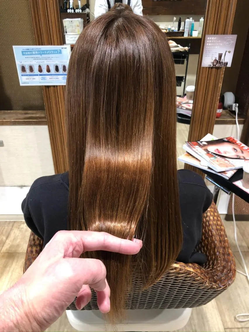 セミロング 髪質改善 ヘアカラー 髪質改善特化KIZU /艶髪研究（京都）のヘアスタイル