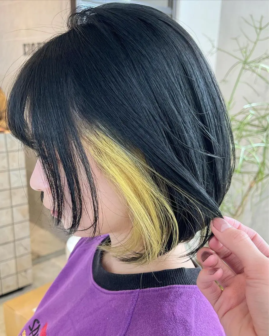カラー イエローカラー レイヤーカット 古川洋之のヘアスタイル