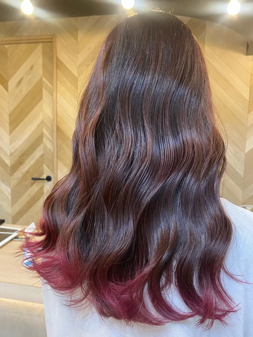 ロング カット ヘアカラー トリートメント おおつき ありかのヘアスタイル