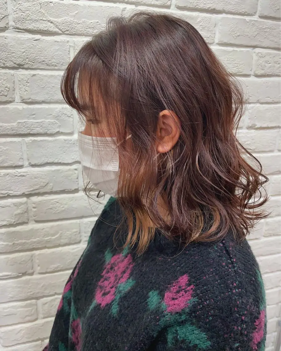 ミディアム カラー パーマ ヘアアレンジ メンズ キッズ ネイル マツエク・マツパ アイブロウ belta.🌱 安藝夏花🌻のヘアスタイル