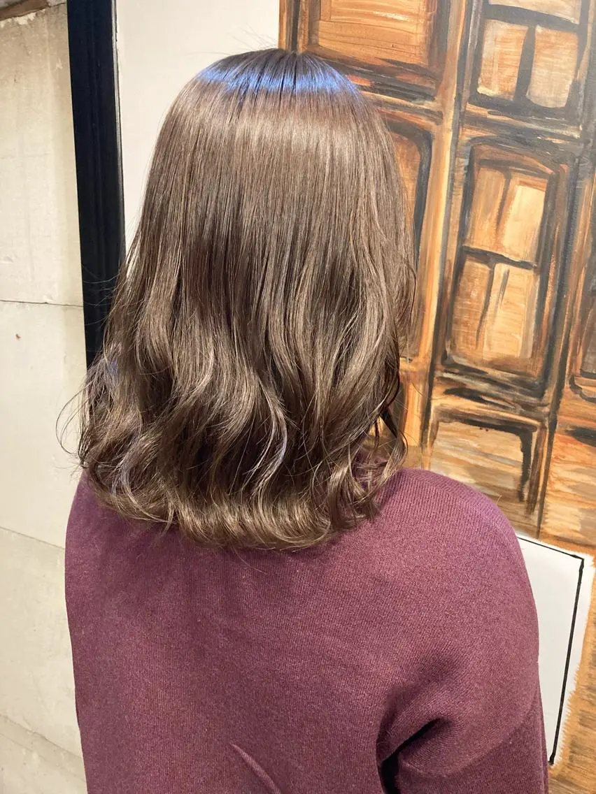 ミディアム カット ヘアカラー トリートメント ✨色持ちの良い艶 カラー✨蟹江真世のヘアスタイル