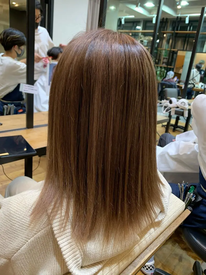 ミディアム カラー ヘアカラー トリートメント 天野 開のヘアスタイル