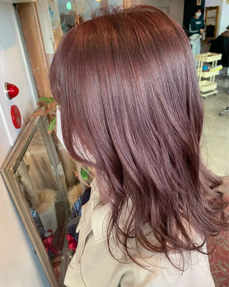 セミロング カラー ヘアアレンジ ラベンダーカラー ピンクカラー ピンクラベンダー ヘアカラー トリートメント 山崎 澪 レイヤーカット/大宮のヘアスタイル