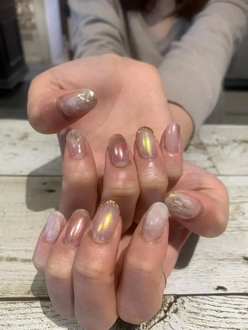 ネイル 持ち込み ニュアンスネイル Imyme mine Rioのネイルデザイン