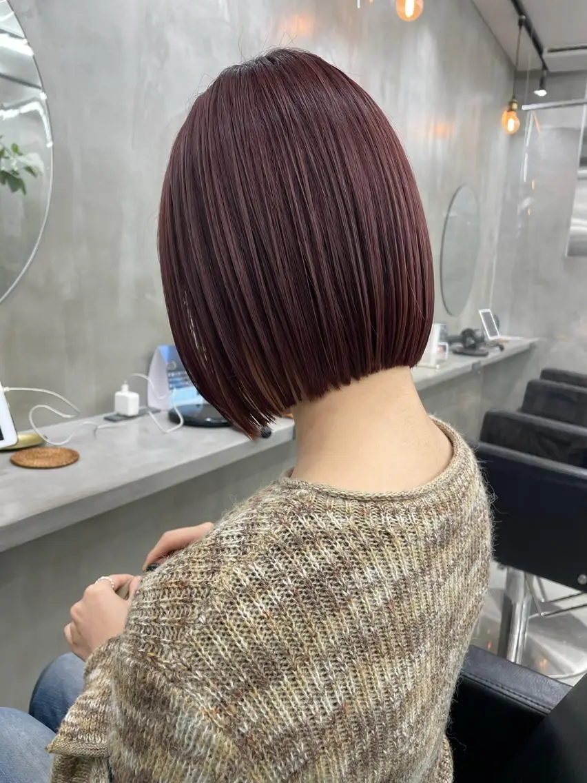 ショート ボブ カット ヘアカラー トリートメント 👑ボブはお任せ ミヤノ👑のヘアスタイル