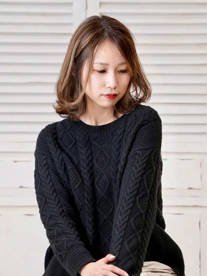 ミディアム 永野 良一のヘアスタイル