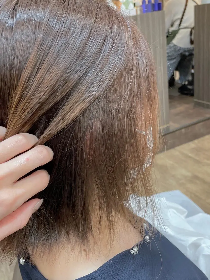 ショート カラー ベージュカラー ピンクカラー ピンクベージュ メンズパーマ🌀/ 中村郁未のヘアスタイル