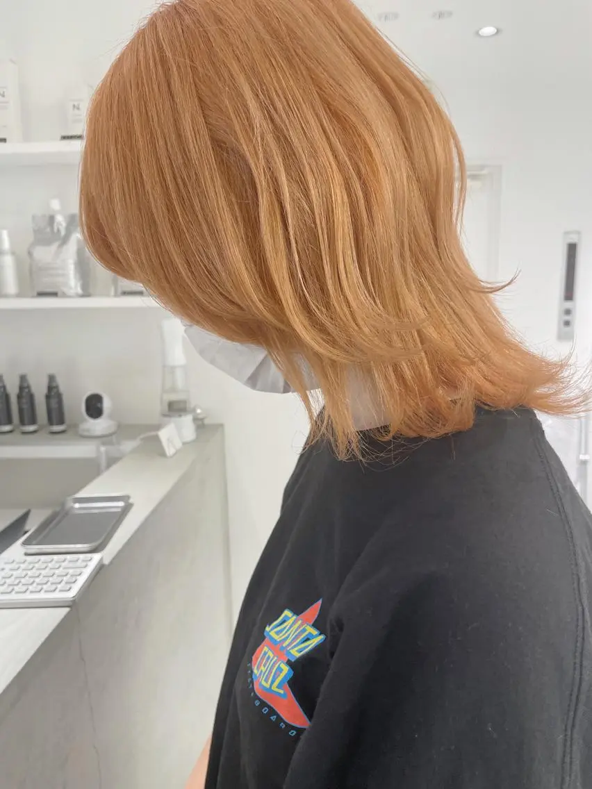 ミディアム カラー アディクシーカラー バレイヤージュ ベージュカラー ブリーチ ケアブリーチ ito. ブリーチ/髪質改善のヘアスタイル