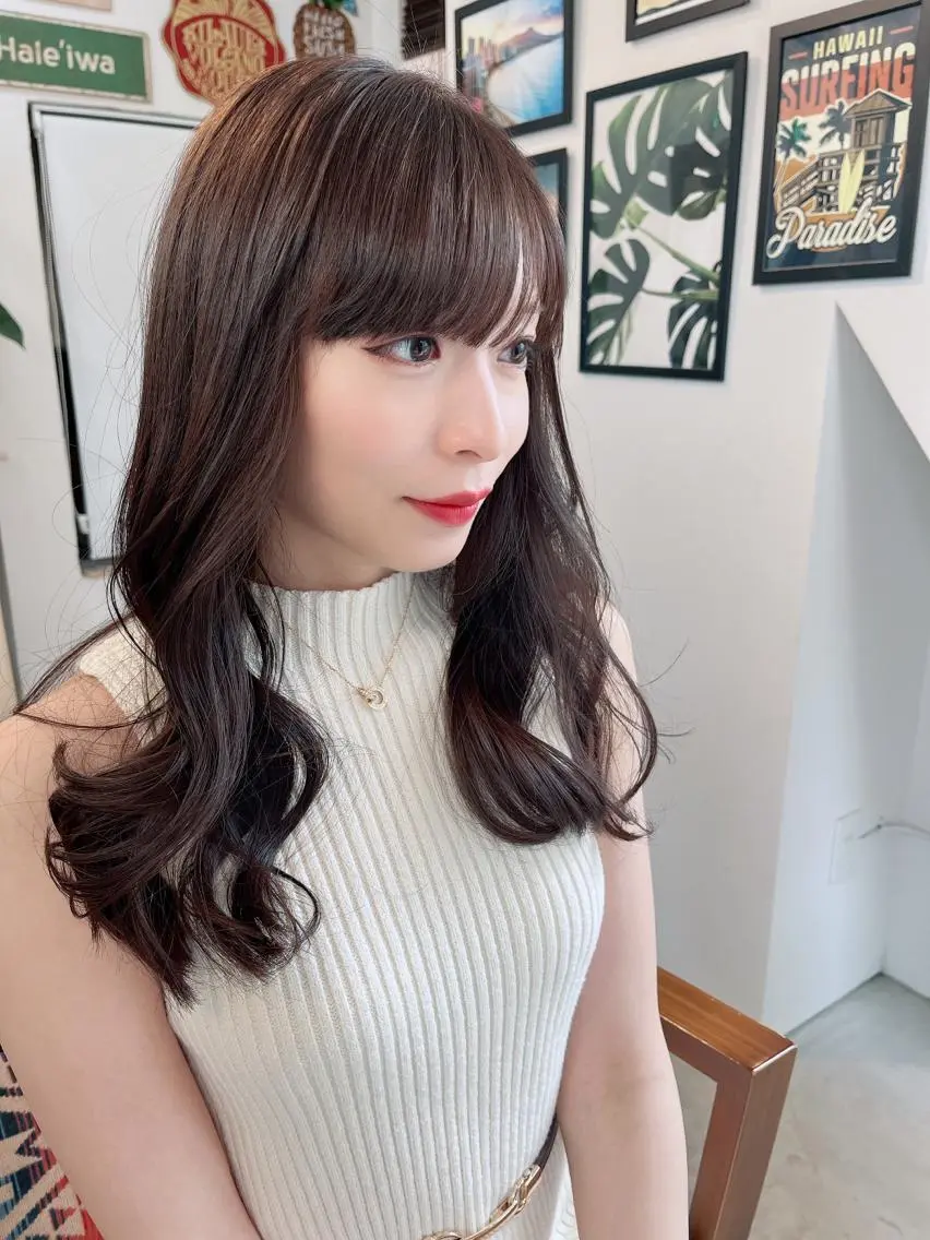 ロング カット ヘアカラー トリートメント 松川 智行のヘアスタイル