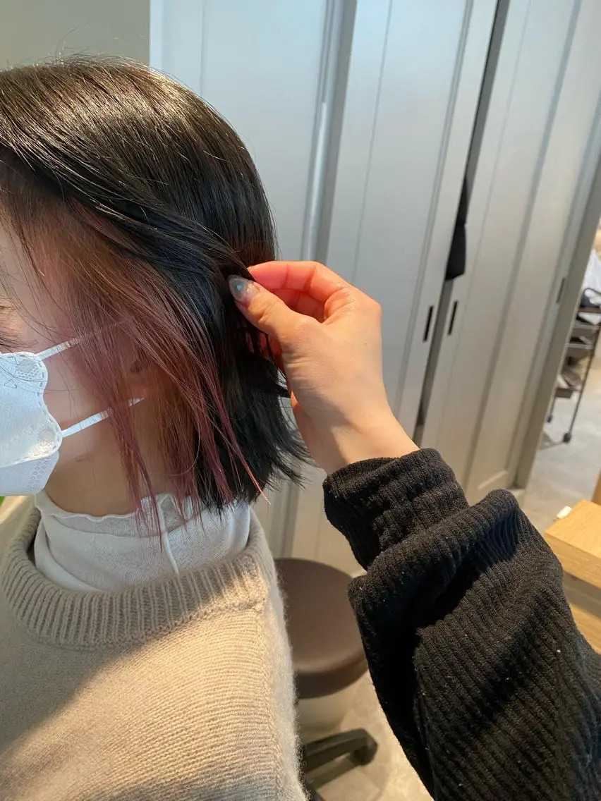 ショート カラー ピンクカラー カット ヘアカラー オスズ 🎀´-のヘアスタイル