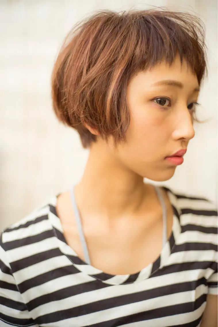 ショート カラー パーマ ショートボブ ボブ ショートヘア ツイスパ・波巻き 🩵片平和香奈のヘアスタイル