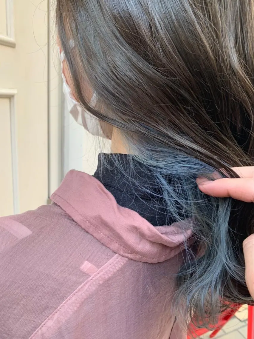 セミロング カラー ブルーカラー グレージュ 🫟Blanco🫟 Color&Careのヘアスタイル
