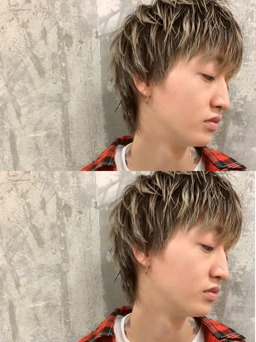 ショート カラー パーマ ヘアアレンジ メンズ キッズ ネイル マツエク・マツパ グラデーションカラー 束感まつ毛 グラデーション メンズネイル 古賀 侑磨のヘアスタイル