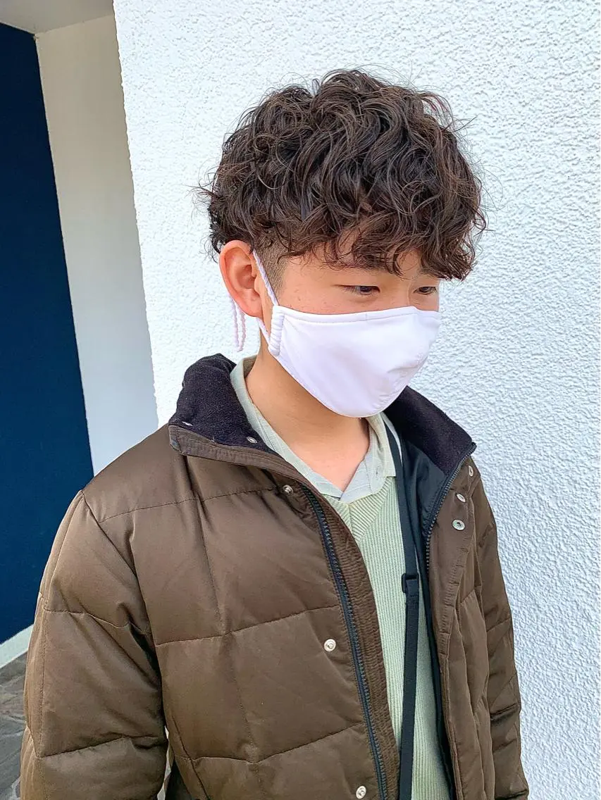 ショート パーマ ヘアアレンジ メンズ マッシュ メンズパーマ スパイラルパーマ メンズパーマ職人 加藤 弘貴のヘアスタイル