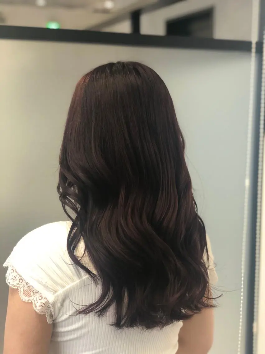 セミロング カラー 縮毛矯正　野口 恵のヘアスタイル