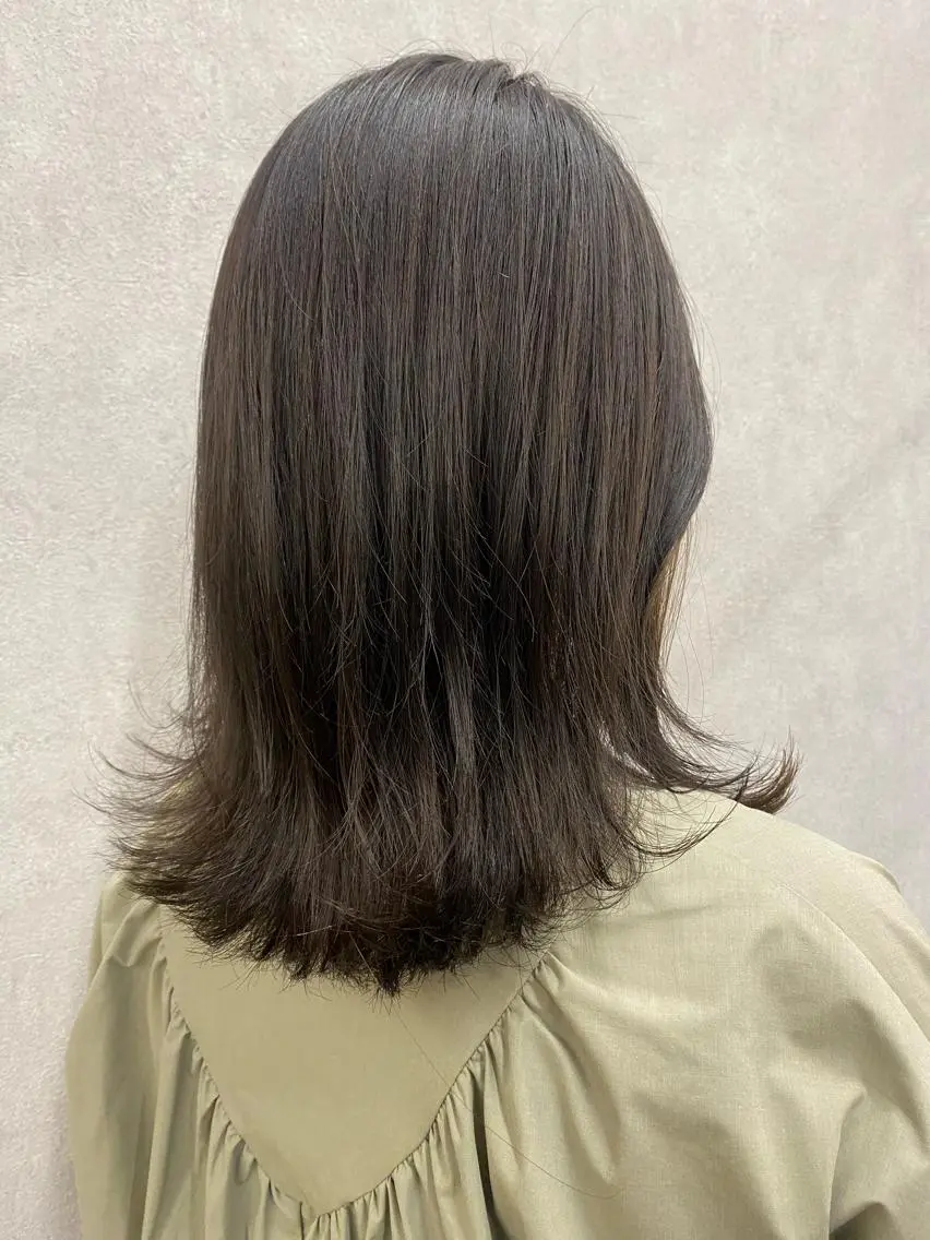 ミディアム カラー ヘアアレンジ くびれヘア カット ヘアカラー トリートメント Kawaguchi Arisaのヘアスタイル