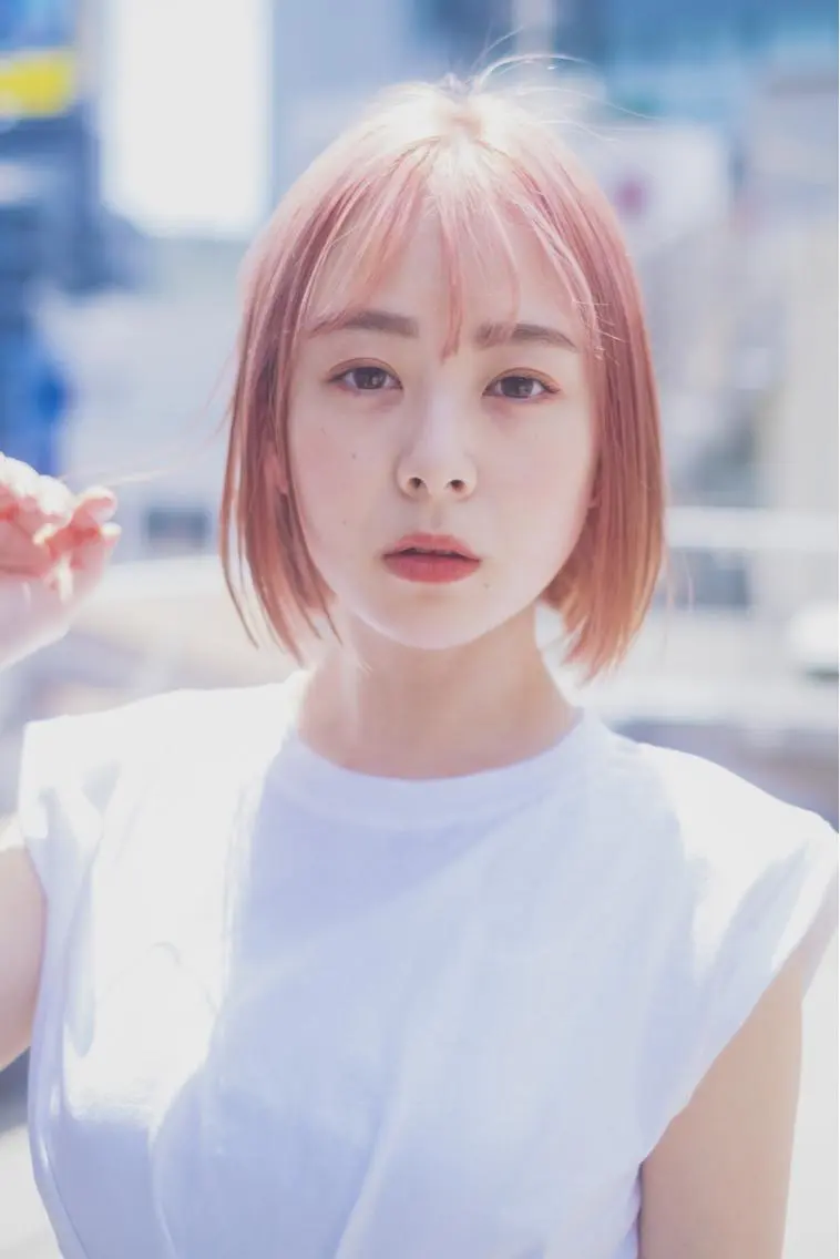 ショート カラー ブリーチ 透明感カラー ハイトーンカラー ピンクカラー シアーピンク ヘアカラー 渡邊 直輝のヘアスタイル