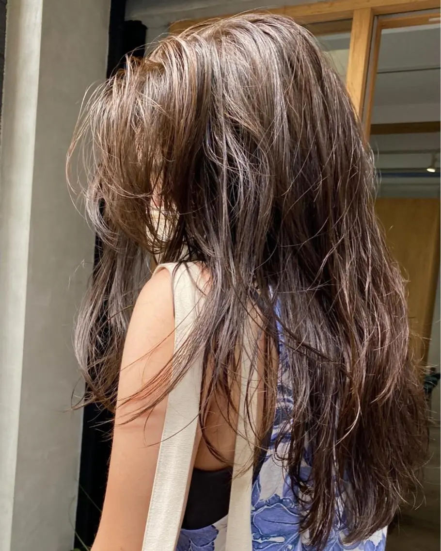 ロング カラー パーマ マツエク・マツパ アイブロウ shoji༄ mikuのヘアスタイル