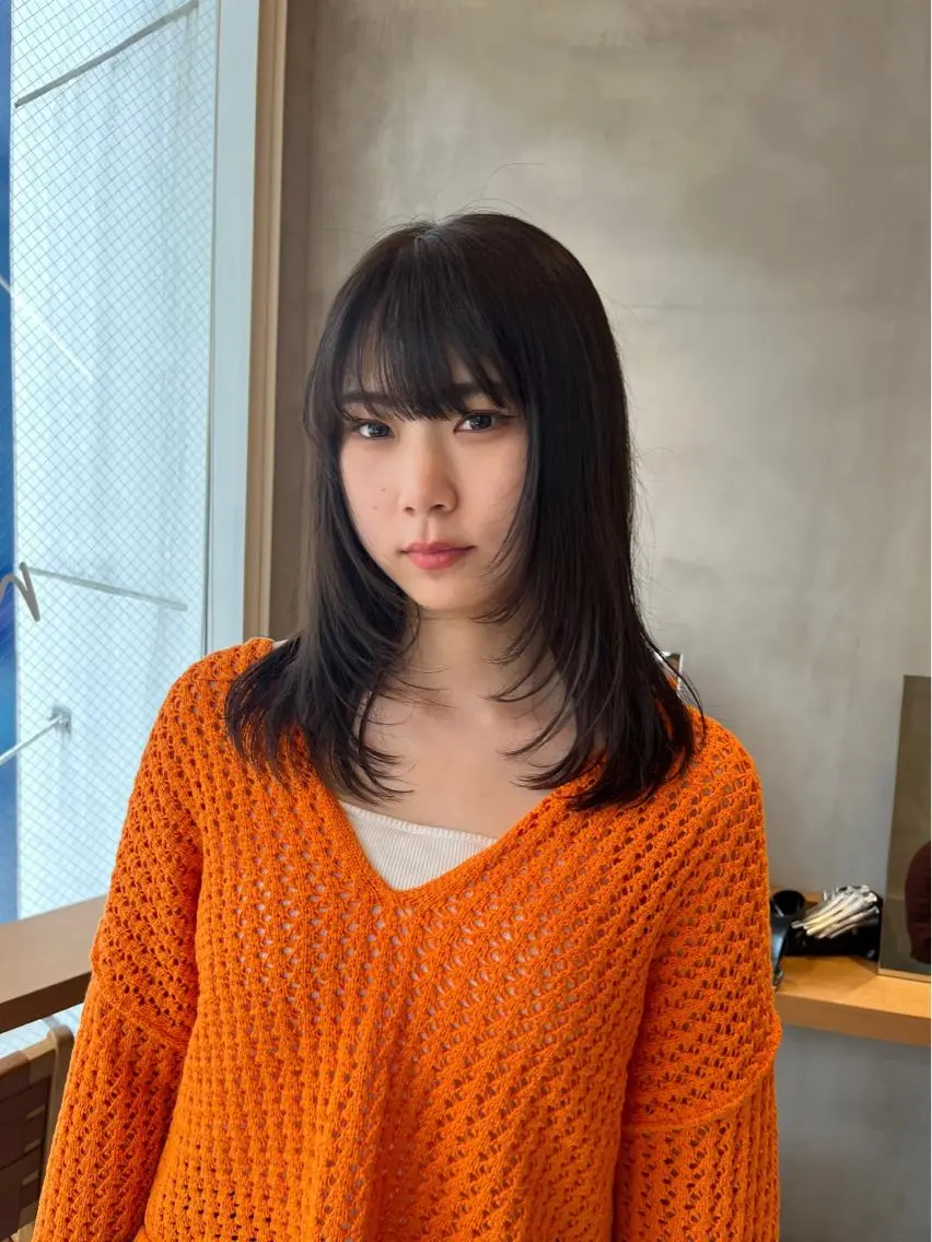 セミロング カラー カット ヘアカラー トリートメント 縮毛矯正ボブ&顔まわ レイヤー♡TOMOEのヘアスタイル