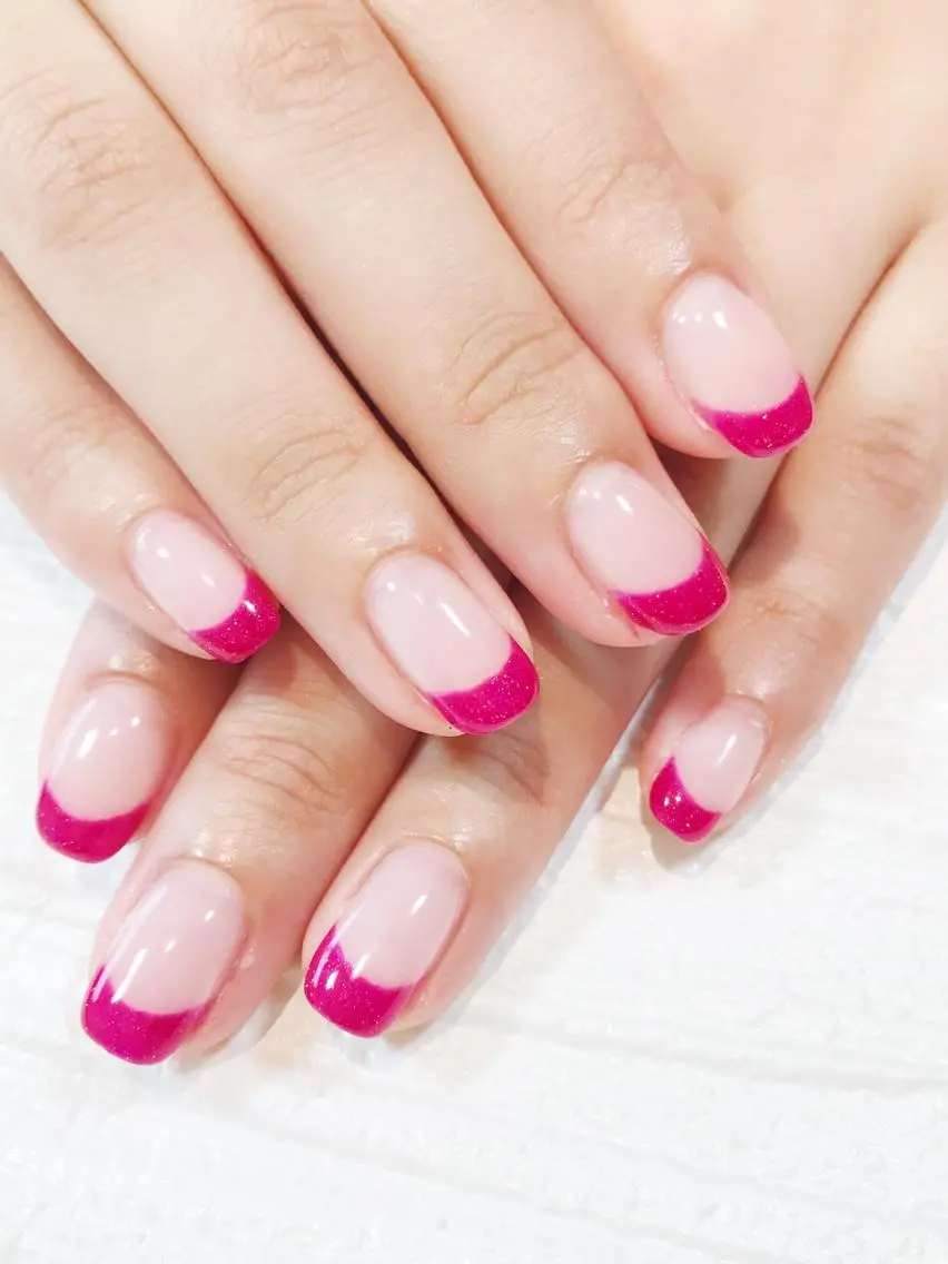 ネイル フレンチネイル ピンク NAILSALON AMULEのネイルデザイン
