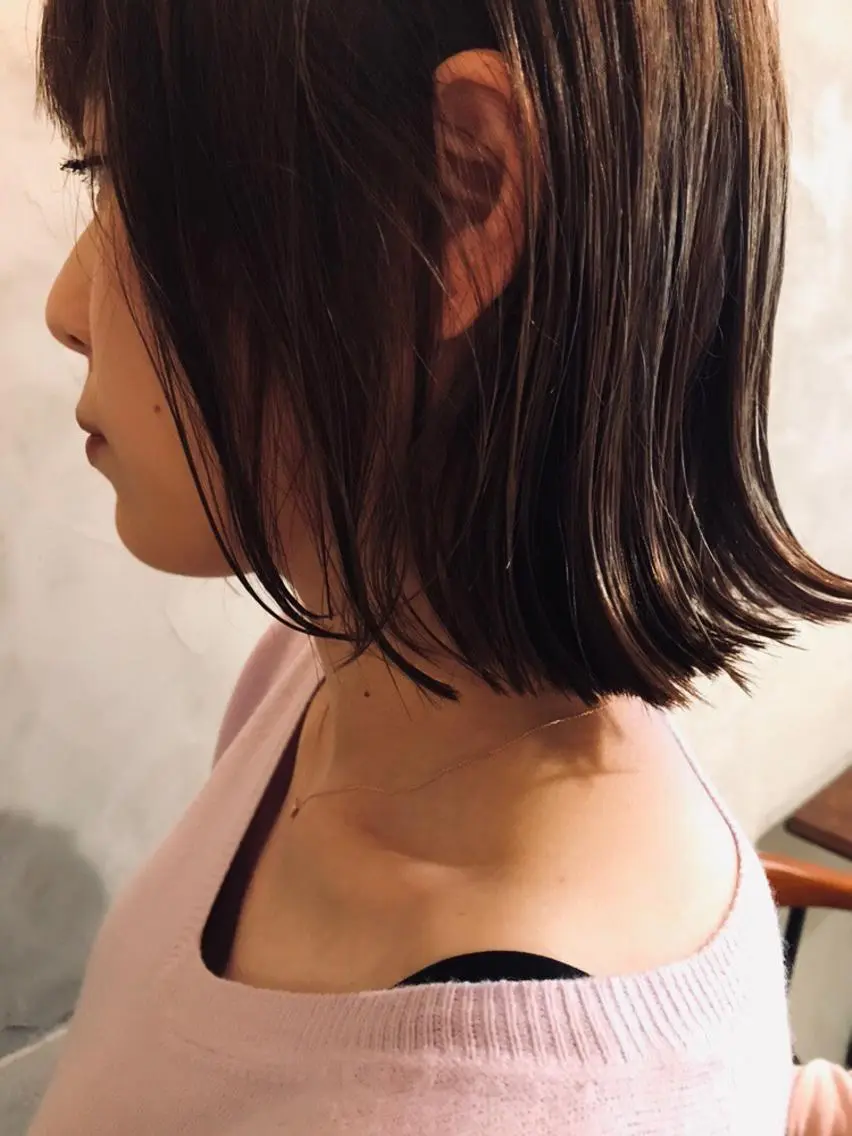 ミディアム 外ハネヘア カット ヘアカラー トリートメント ayane⭐️ボブ・ ショート・パーマのヘアスタイル