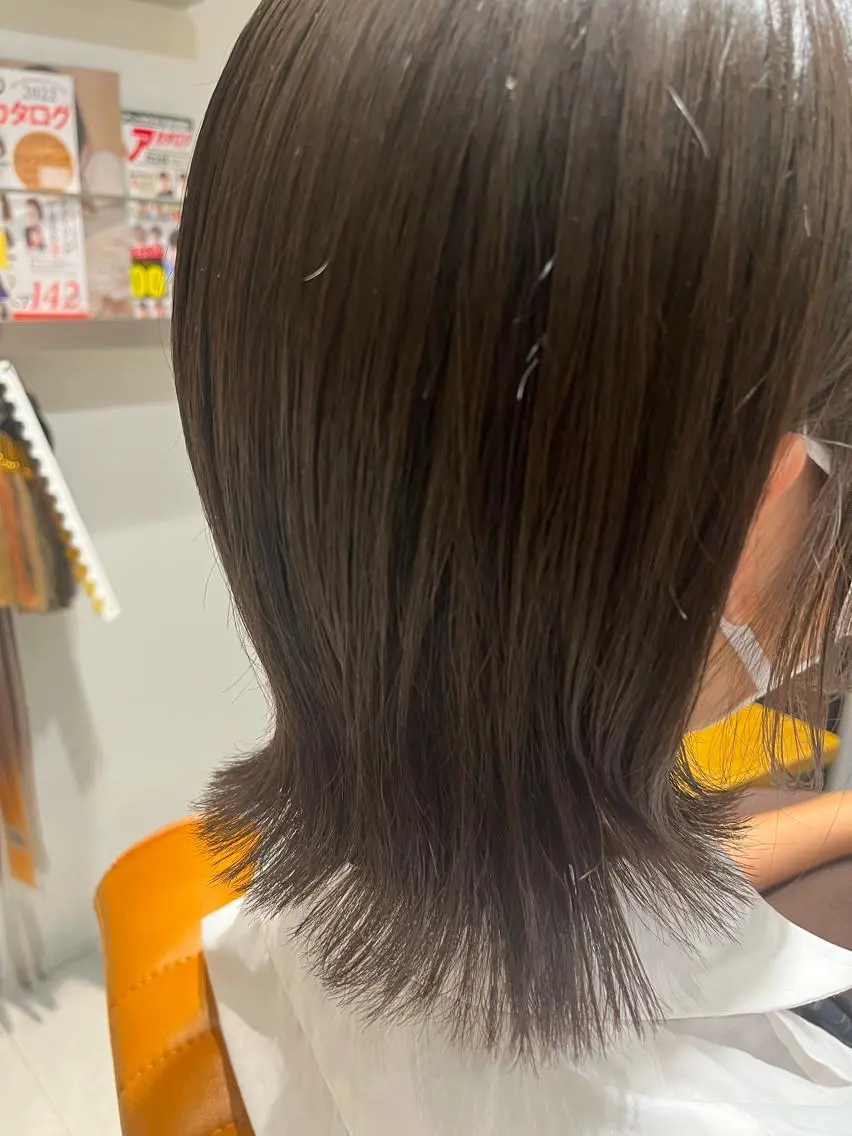 ミディアム 縮毛矯正 松崎祥のヘアスタイル
