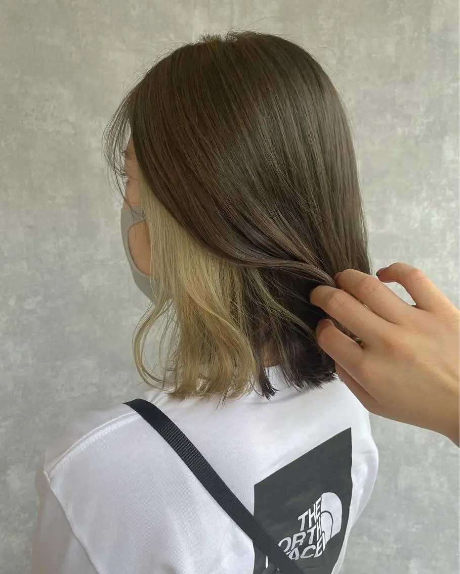 ミディアム カラー カット ヘアカラー トリートメント 【完全個室】髪質改善 暖色カラー/山崎唯奈のヘアスタイル