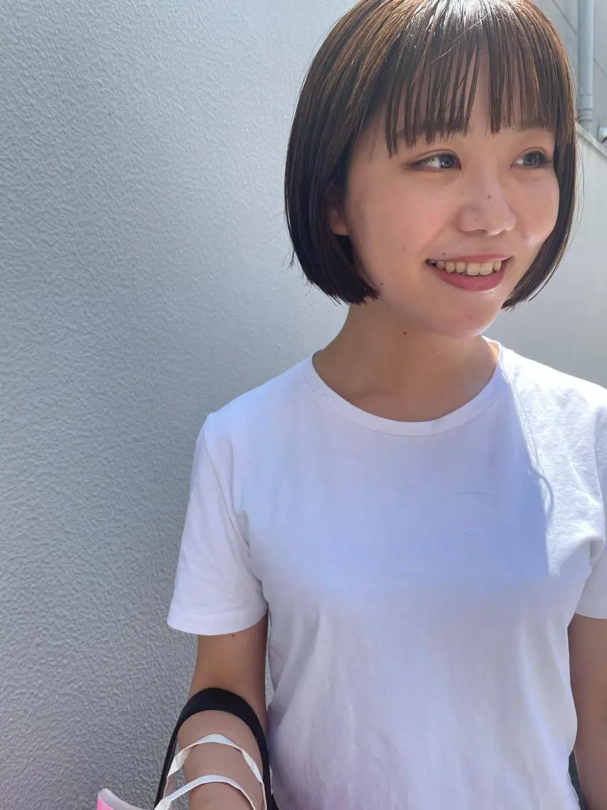 ミディアム カット ヘアカラー トリートメント ayane⭐️ボブ・ ショート・パーマのヘアスタイル
