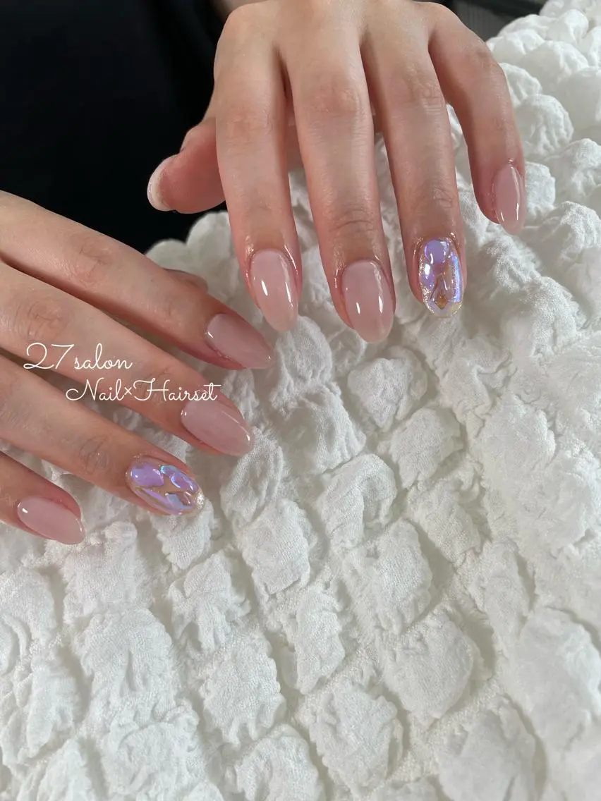 ネイル 氷ネイル・うるうるネイル ピンク 27salon yuinaのネイルデザイン