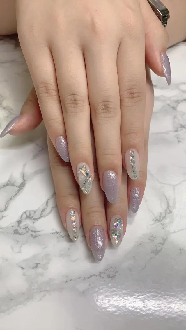 ネイル ハンドネイル はな💎ネイル ワンホン、長さ出しのネイルデザイン