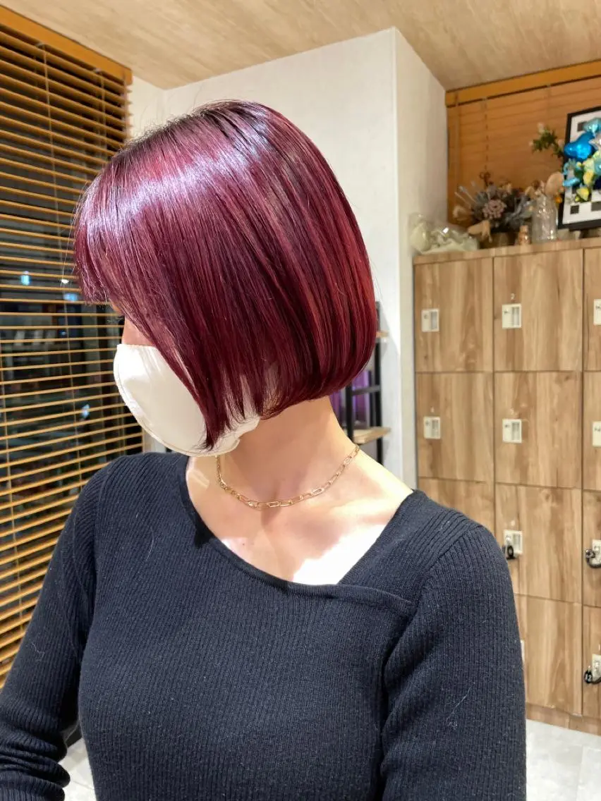 ショート カラー ヘアカラー 似合わせ レイヤー須川のヘアスタイル