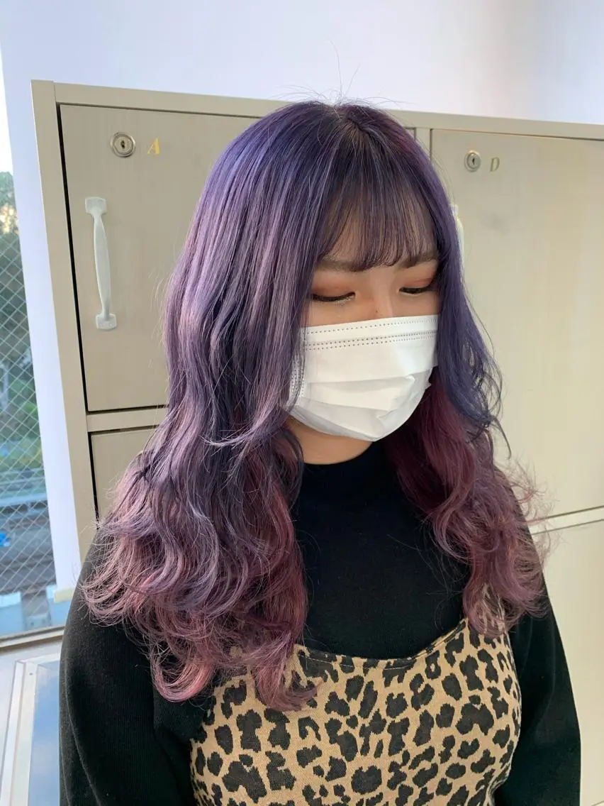 ロング カラー カシス ラベンダーカラー ピンクカラー ヘアカラー トリートメント トリートメント /カラー/NAOKIのヘアスタイル