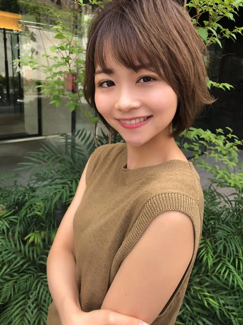 ショート カット ヘアカラー トリートメント ✨色持ちの良い艶 カラー✨蟹江真世のヘアスタイル