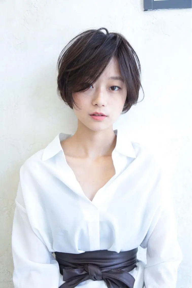 ショート カラー ショートヘア 小顔カット 農添 杏のヘアスタイル