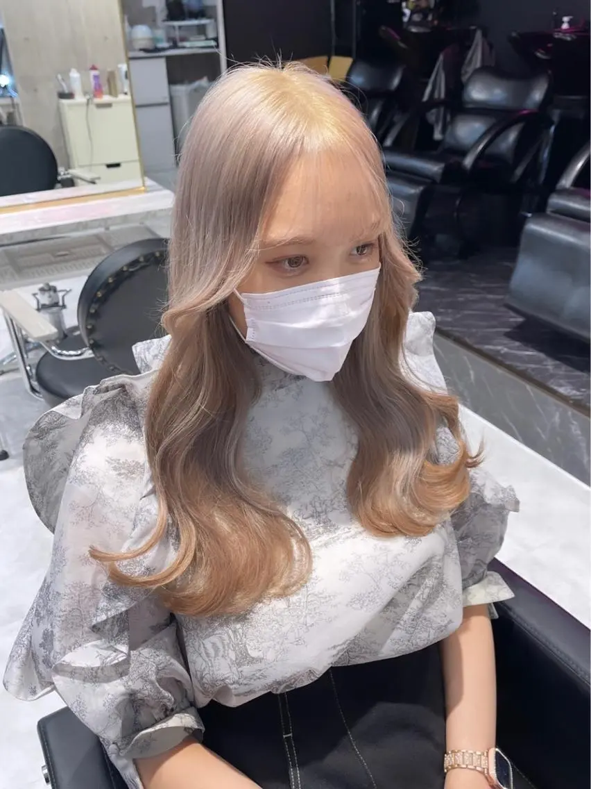 ロング カラー パーマ ヘアアレンジ メンズ キッズ ネイル マツエク・マツパ アイブロウ レイヤー/ダブル カラー/YURINAのヘアスタイル