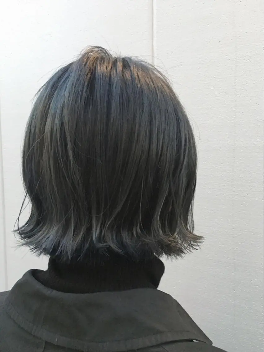 カラー アッシュ ブルーカラー ブルーアッシュ ノグチ ユウキ/ボブのヘアスタイル