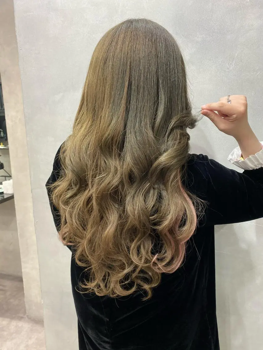 ロング カラー ヘアアレンジ ショートボブ シールエクステ バレイヤージュ 透明感カラー デザインカラー FAAM Tsuneのヘアスタイル