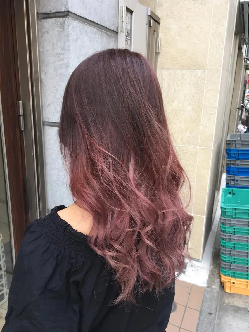 セミロング カラー ヘアアレンジ ラベンダーカラー ローズカラー 👑指名率No.1 👑坂口飛翔のヘアスタイル