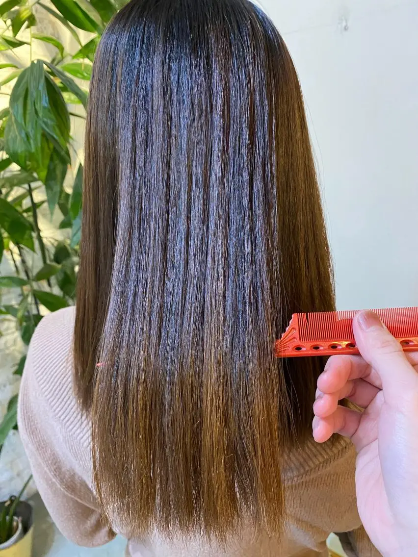 ロング パーマ カット 縮毛矯正 長濱 俊のヘアスタイル