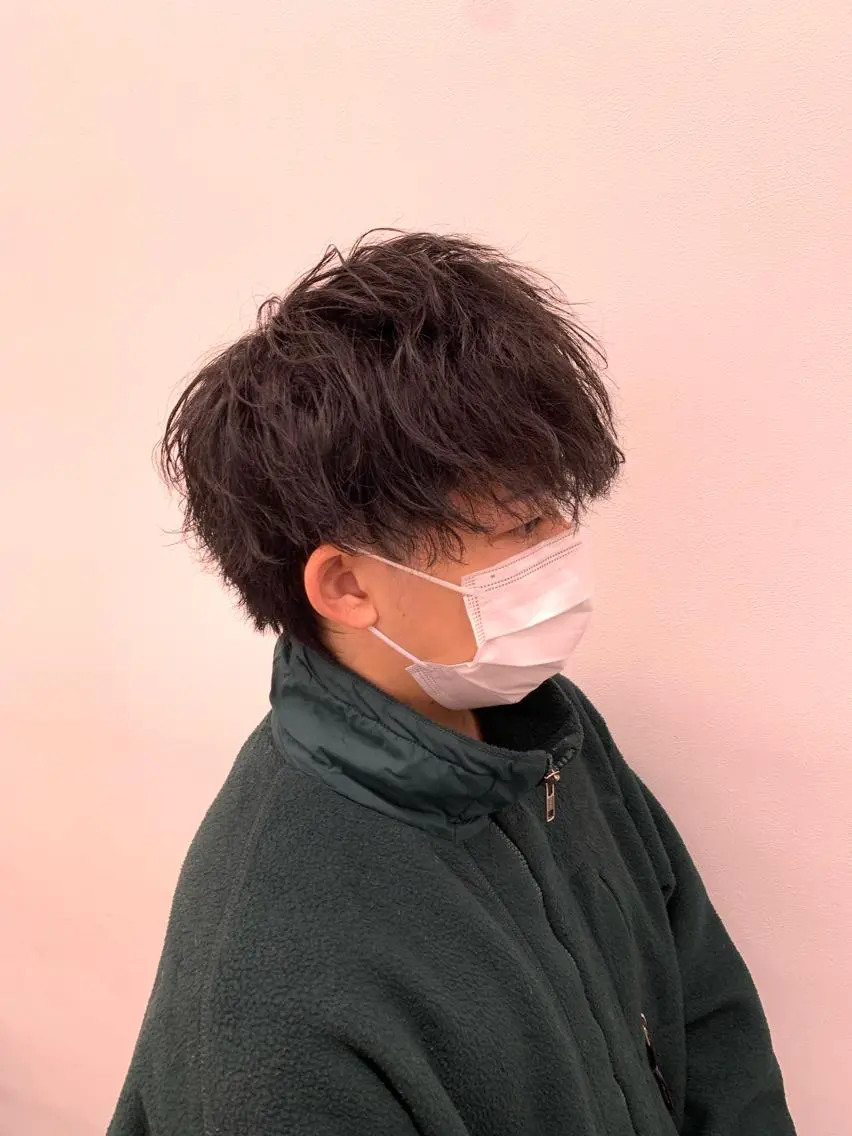 ショート カラー パーマ メンズ メンズパーマ特化 TAIGAのヘアスタイル