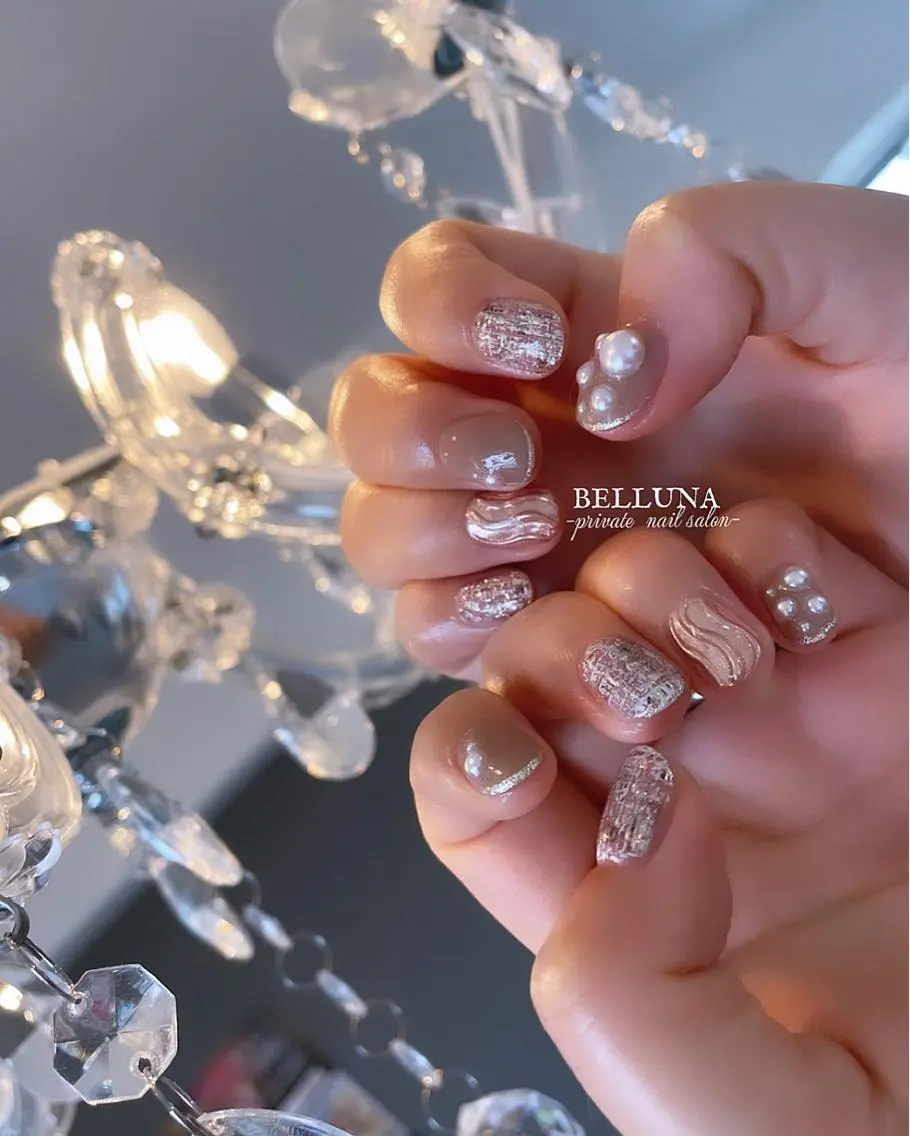 ネイル ニュアンスネイル ショートネイル BELLUNA Mizuki❤︎のネイルデザイン