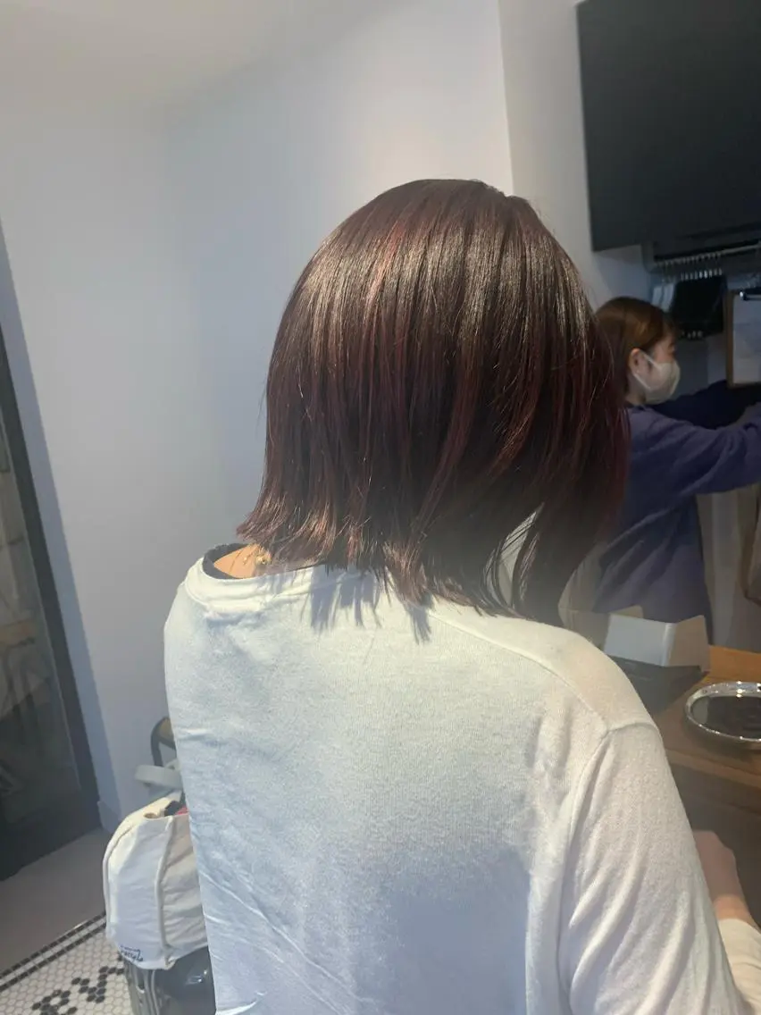 セミロング カラー パーマ ヘアアレンジ メンズ キッズ ネイル マツエク・マツパ アイブロウ ヘアカラー トリートメント レイヤーカット／ 巻ける縮毛矯正のヘアスタイル