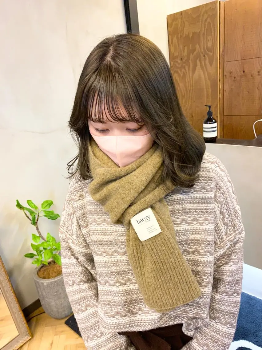 ミディアム カラー パーマ ヘアアレンジ デザインカラー/ボブ ブリーチカラー/ユリのヘアスタイル