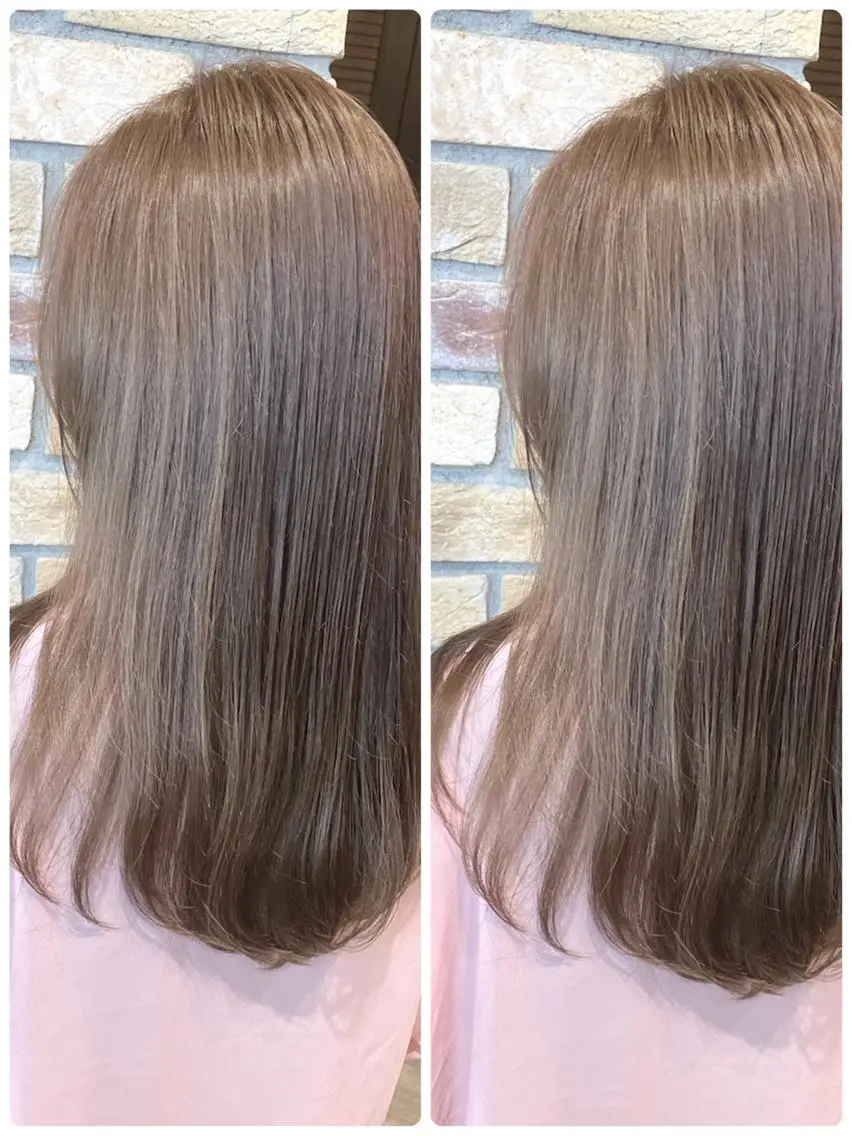 セミロング カラー カット ヘアカラー 縮毛矯正 🌟透明感カラー 🌟松岡勇輝のヘアスタイル