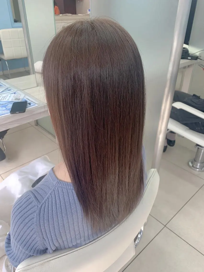 セミロング カラー ベージュカラー ✂︎レディース のメンズカット屋さんのヘアスタイル