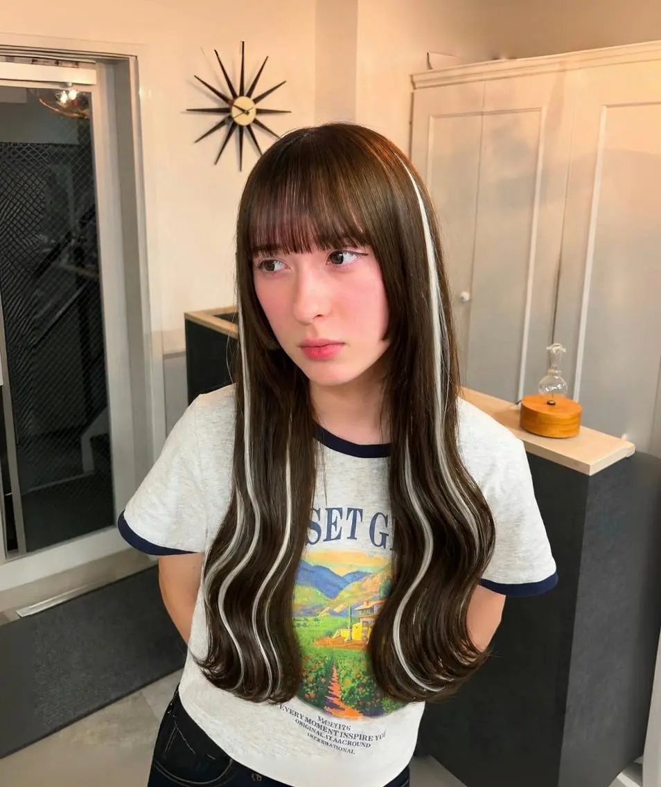 ロング エクステ ハイライト カット エクステ ハネエクステ表参道/ 羽エクステSpicaのヘアスタイル