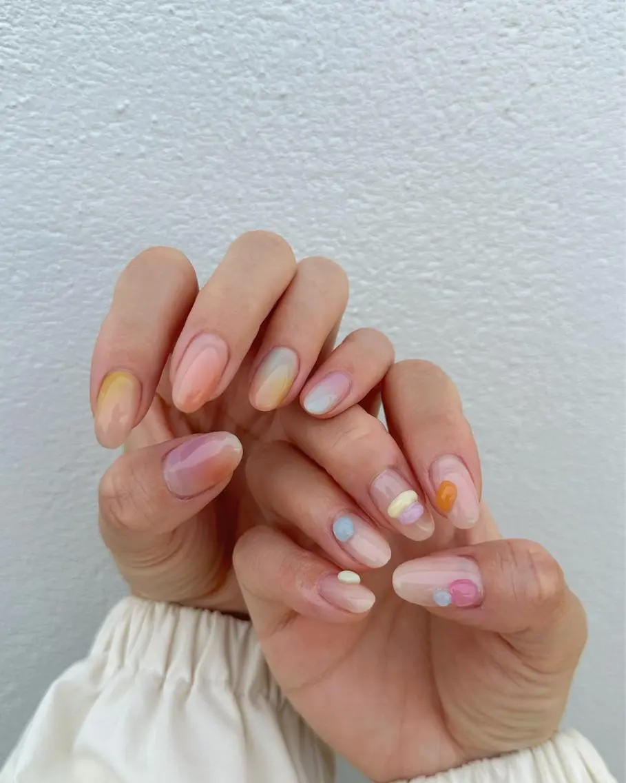 ネイル アートネイル カジュアル ぷっくりネイル 春ネイル Faire MIKIのネイルデザイン