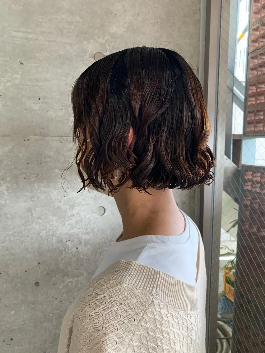 パーマ ボブパーマコテ巻き風 パーマNo1深江秀平のヘアスタイル