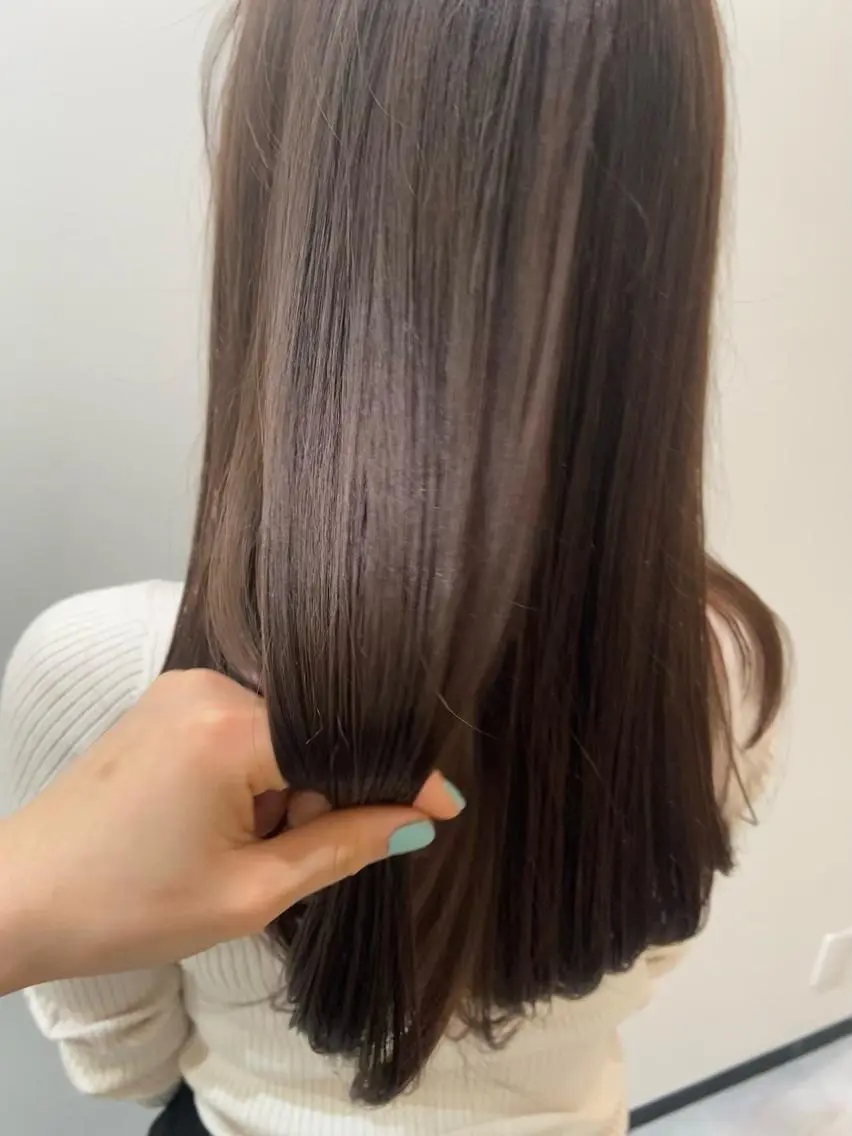 ロング カラー カット ヘアカラー トリートメント 田中 あやなのヘアスタイル
